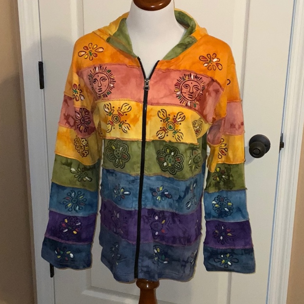 Colorful Rising International zip front hooded jacket XL